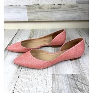 Marc Fisher Womens 6.5 Pink Textile Pointed Toe Shaped Ballet Loafer Shoes NEW